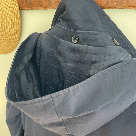 Brooks Brothers | Red Fleece Navy Cotton Parka Trench Jacket Drawstring Waist 12 - Picture 8 of 14